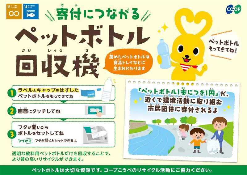 寄付につながるペッドボトル回収機